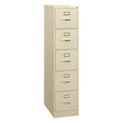 Hon 15" W 5 Drawer File Cabinet, Putty, Letter H315.P.L